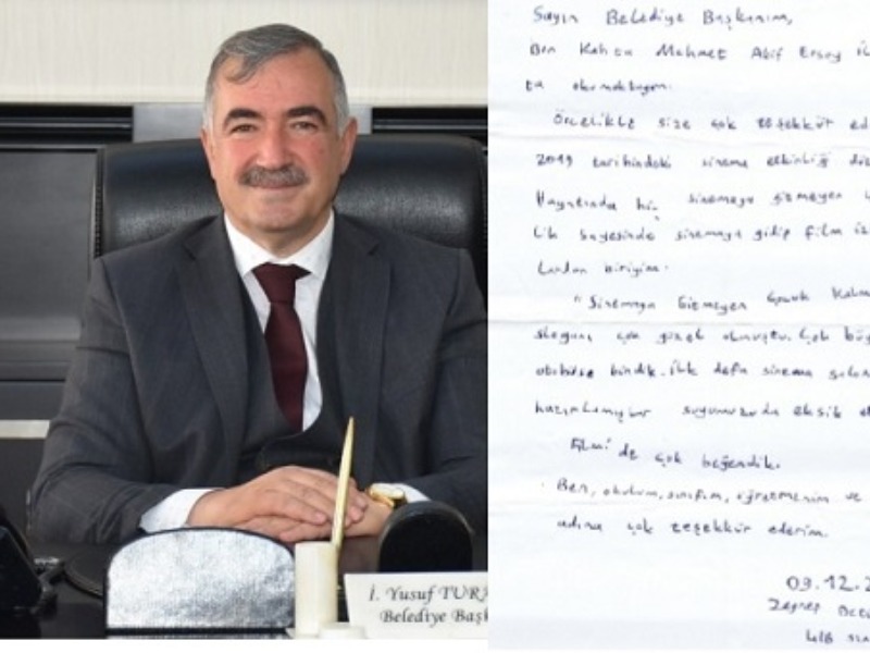 Başkan Turanlıyı Duygulandıran Mektup