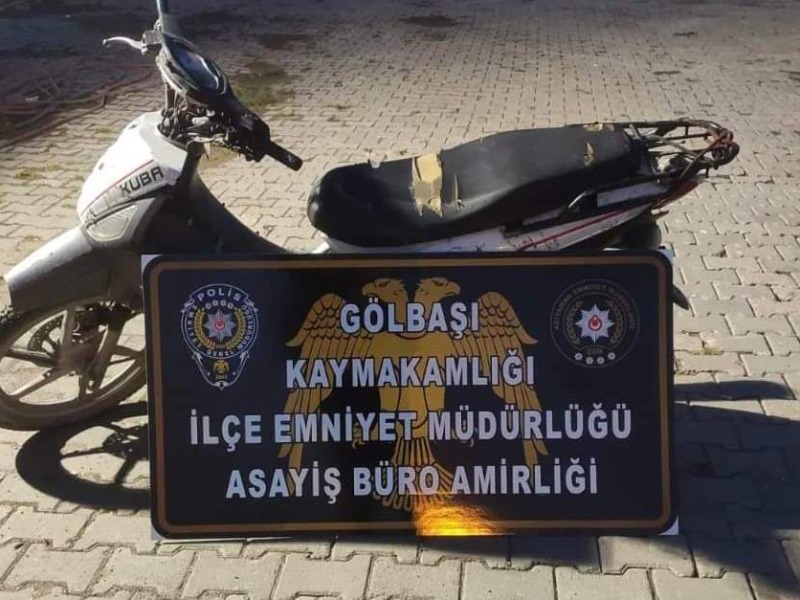 Gaziantep'ten çalınan motosiklet Adıyaman'da bulundu